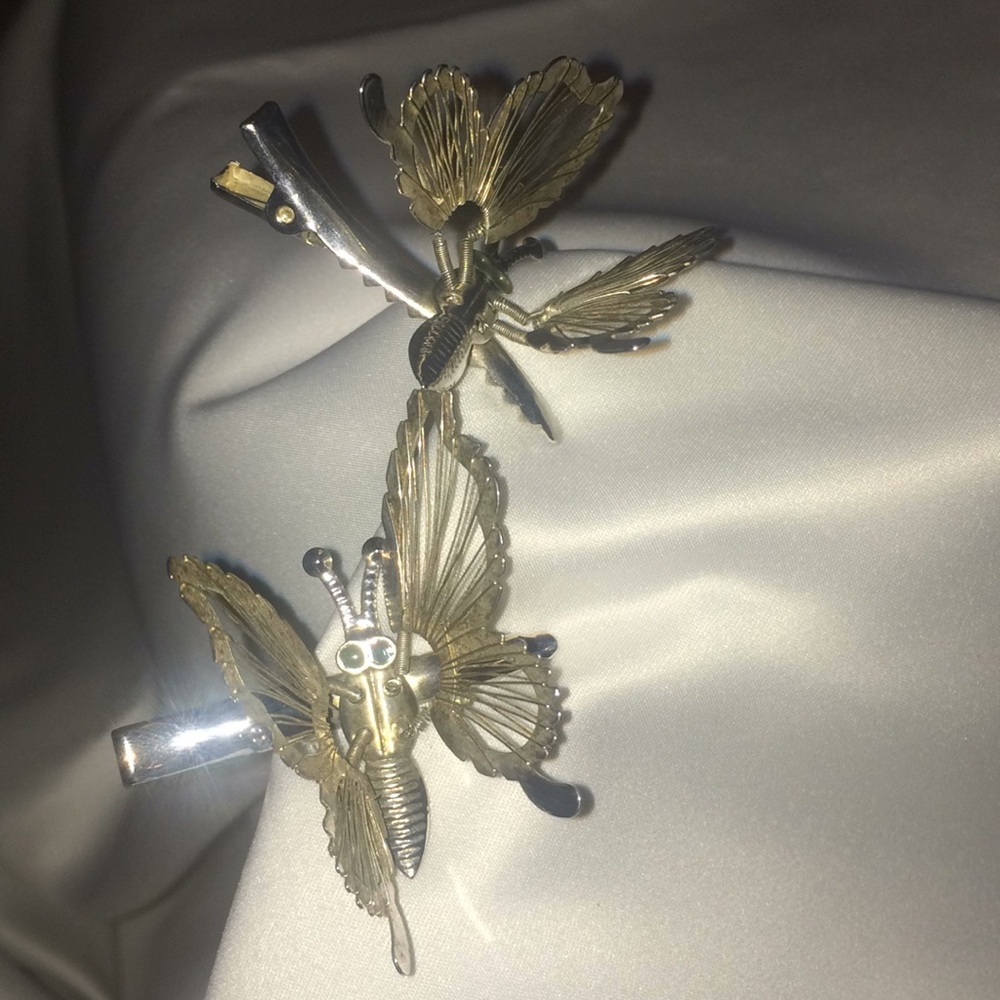 Silver-Tone Plated Butterfly 🦋 Hair Clips.